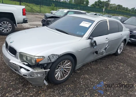 2005 BMW 745Li из США, поврежденный, VIN WBAGN63505DS59594